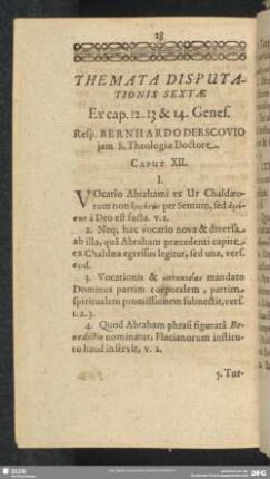 Themata Disputationis Sextae Ex cap.12.13 & 14.Genes.