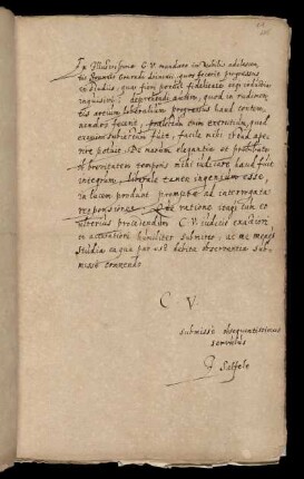 Prüfungsbericht; betrifft den Schüler Johann Conrad Linck von Thurnburg; unterzeichnet von J. Salfeldt; undatiert