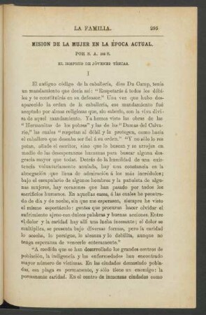 Misión de la mujer en la época actual.