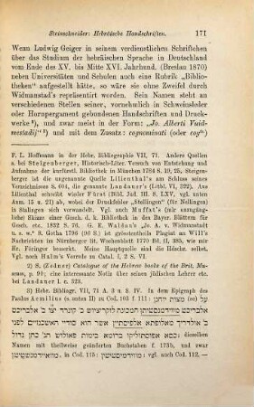 Die hebräischen Handschriften der k. Hof- und Staatsbibliothek in München : ein Beitrag zur Geschichte dieser Bibliothek