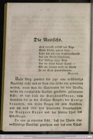 Die Aussicht.