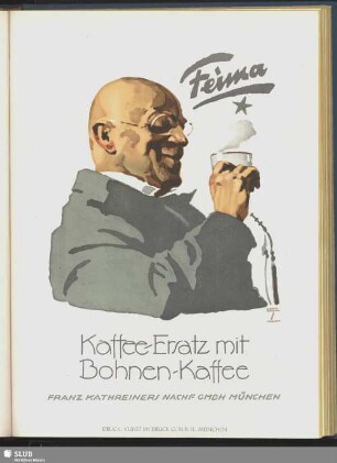 Kaffee-Ersatz mit Bohnen-Kaffee. Feima