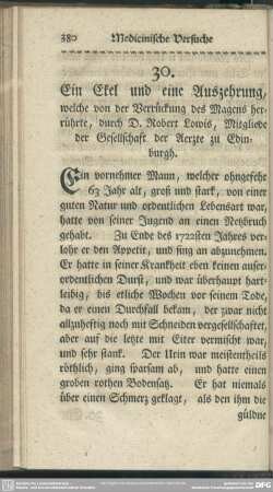 Ein Ekel und eine Auszehrung, welche von der Verrückung des Magens herrührte