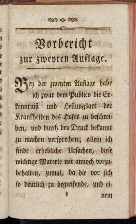 Vorbericht zur zweyten Auflage.