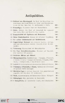 Antiquitäten (Nr. 124-140)