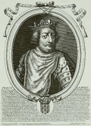 Bildnis Pepin III. le bref (der Kleine), 22. König von Frankreich