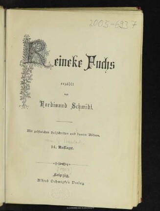 Reineke Fuchs : mit zahlreichen Holzschnitten und bunten Bildern