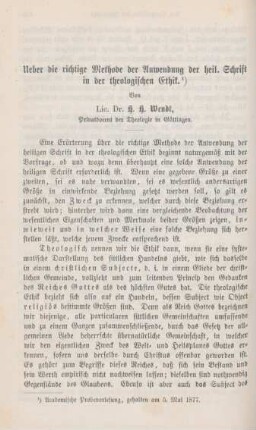 480-493 Ueber die richtige Methode der Anwendung der heil. Schrift in der theologischen Ethik