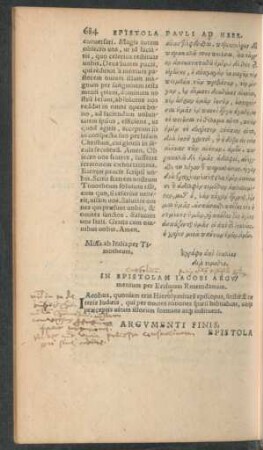 In Epistolam Iacobi Argumentum ...