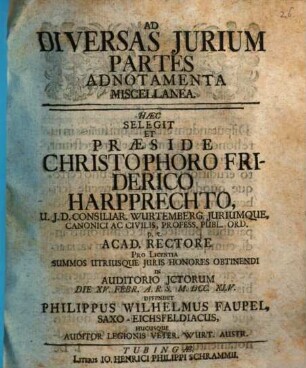Ad diversas iurium partes adnotamenta miscellanea