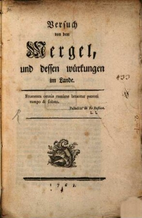 Versuch von dem Mergel, und dessen würkungen im Lande