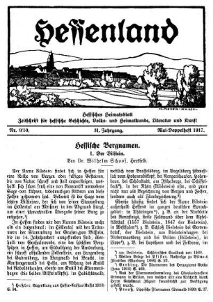 Nr. 9/10, Mai-Doppelheft 1917