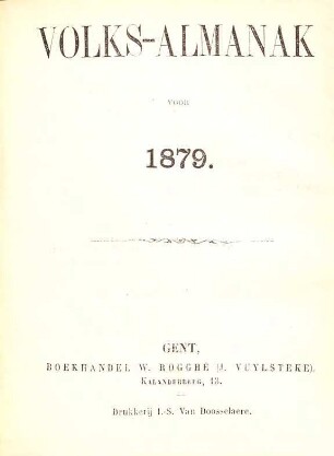 Volks-Almanak von ..., 1879