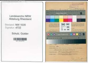 Entnazifizierung Gustav Schulz , geb. 06.10.1896 (Markscheider)