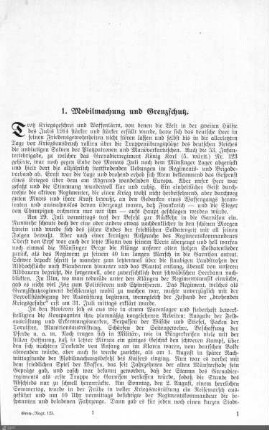 1. Mobilmachung und Grenzschutz.