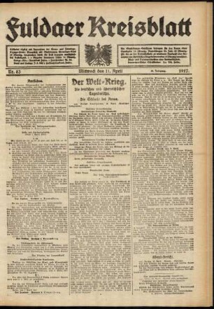 Ausgabe vom Mittwoch, den 11. April 1917.