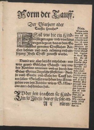 Form der Tauff.