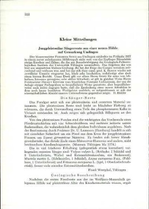 Kleine Mitteilungen
