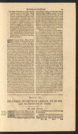 Sectio III. De Causis Divortii In Genere, Et In Specie De Impietate In Deum.