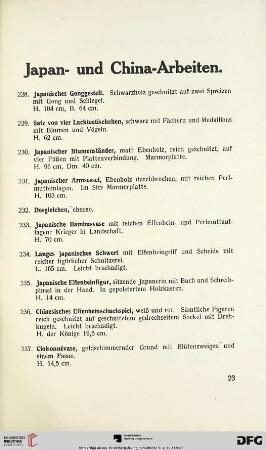 Japan- und China-Arbeiten (Nr. 228-264)