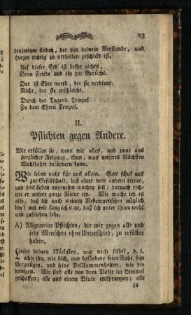 II. Pflichten gegen Andere