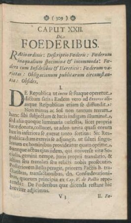 Caput XXII. De Foederibus