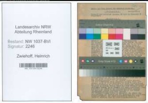 Entnazifizierung Heinrich Zwiehoff , geb. 31.05.1886 (Postbeamter)