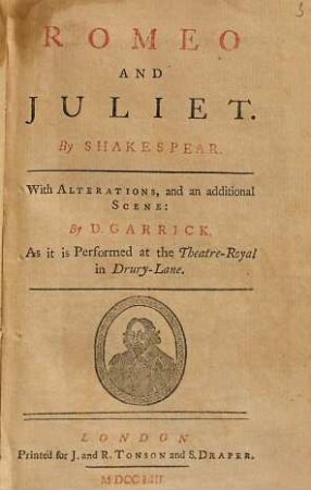 Romeo And Juliet : As it is performed at the Theatre-Royal in Drury-Lane