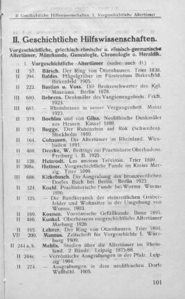 II. Geschichtliche Hilfswissenschaften.