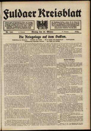 Ausgabe vom Montag, den 28. Oktober 1912.