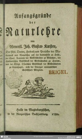 Anfangsgründe der Naturlehre