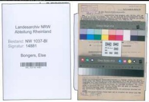 Entnazifizierung Else Bongers , geb. 04.06.1905 (Lehrer)