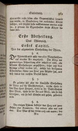 Erste Abtheilung. Das Thierreich,