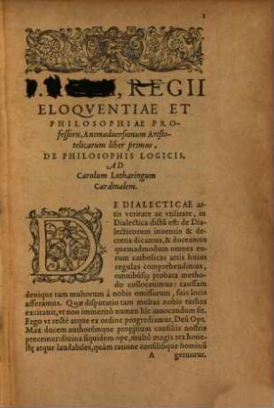 P. Rami, Regii Eloqventiae Et Philosophiae Professoris, Animaduersionum Aristotelicarum libri XX.