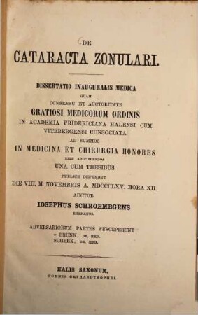 De cataracta zonulari