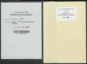 Verzeichnis der königlichen eigenbehörigen und meierstättischen Güter in den Vogteien Heepen, Schildesche und Werther des Amtes Sparrenberg und ihre öffentlichen Abgaben