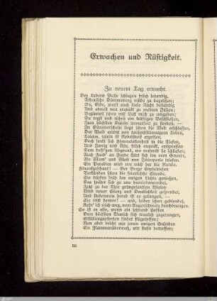 Erwachen und Rüstigkeit