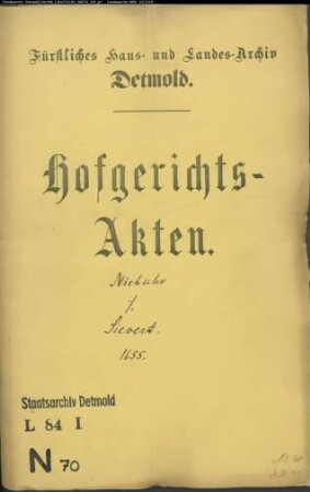 Niebuhr, Bartold, Bernd Bruns und Kons. gegen Hans Sievers Erben - Schuldforderung