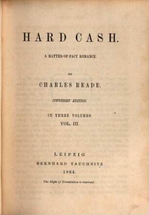 Hard cash : a matter-of-fact romance, 3