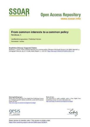 From common interests to a common policy