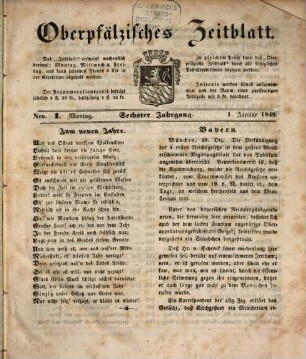 Oberpfälzisches Zeitblatt, 1849 = Jg. 6