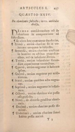Quaestio XXIV. de charitatis subjecto, in 12. articulos divisa.