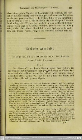 Sechster Abschnitt. Topographie des Planetensystems der Sonne
