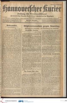 Hannoverscher Kurier : Hannoversches Tageblatt ; Morgenzeitung für Niedersachsen