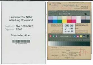 Entnazifizierung Albert Brinkhofer , geb. 21.01.1894 (Milchhaendler)