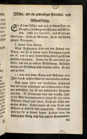 493-503, So ist denn Jesus auch noch in seinem Tode ein ...