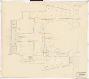 Stadttheater, Krefeld: Vorderhaus: Bühnengeschoss, Lichtplan, Deckenuntersicht 1:50