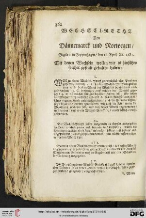 Wechsel=Recht von Daennemarck und Norwegen