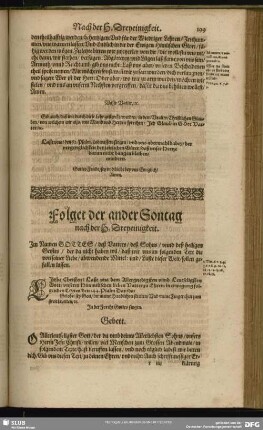 Folget der ander Sontag nach der H. Dreyeinigkeit