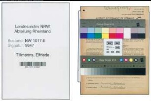 Entnazifizierung Elfriede Tillmanns , geb. 17.08.1902 ()